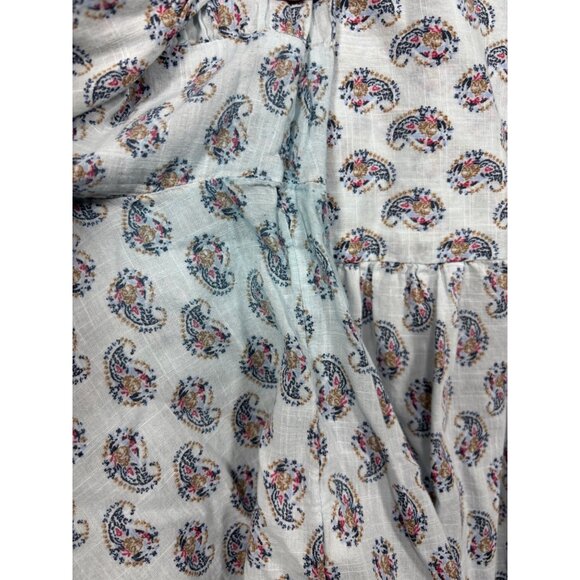 J. Jill Womens White Paisley Print Button-Front Cotton Blouse Size L - Picture 7 of 7